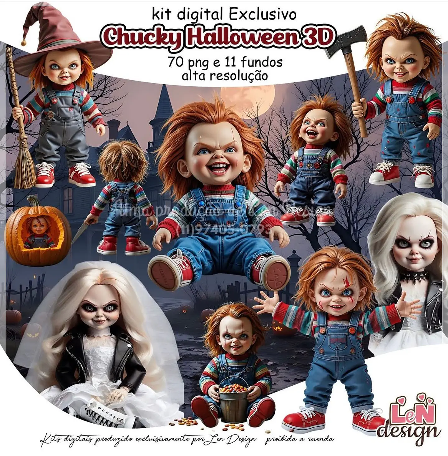 Kit Digital Chucky Halloween 3d 3 1