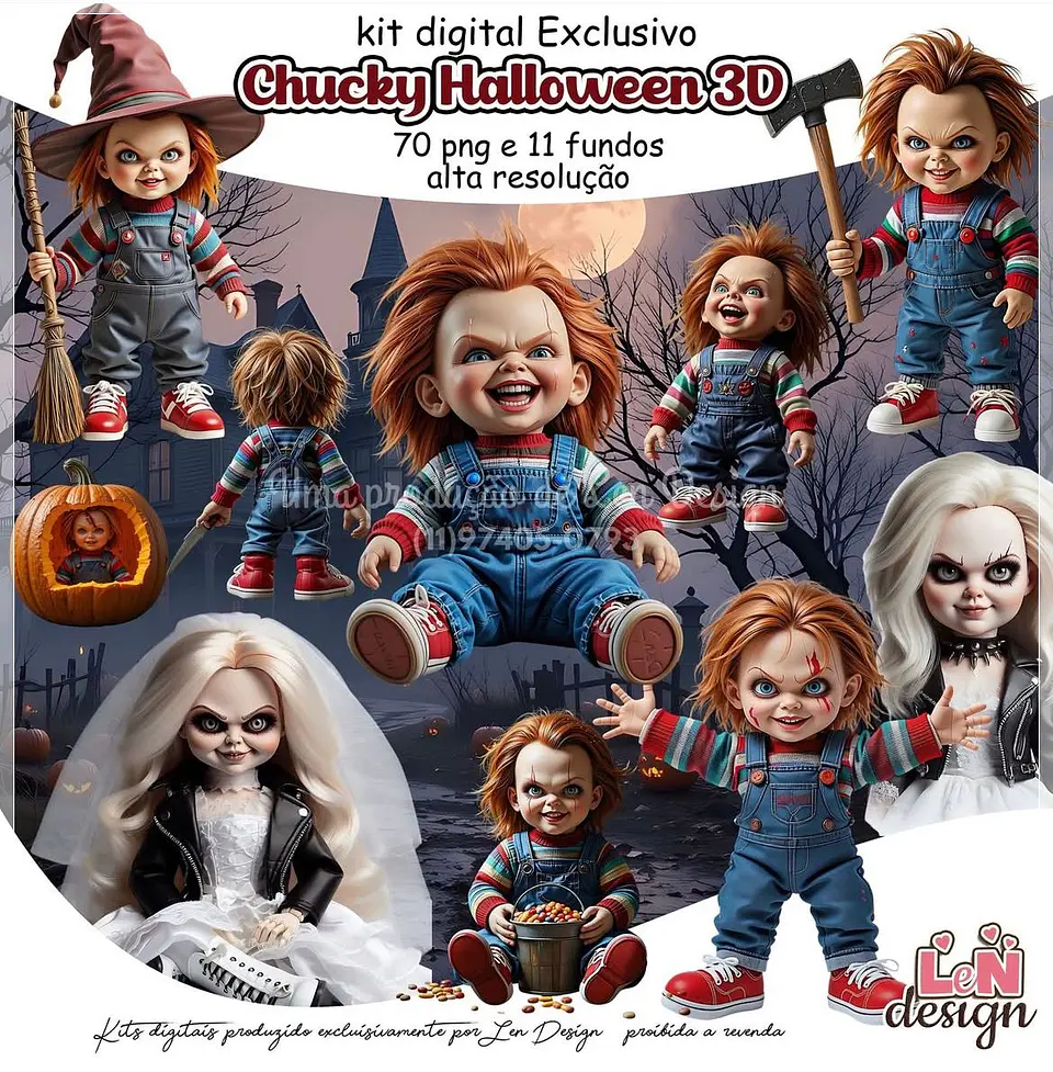 Kit Digital Chucky Halloween 3d 3 1