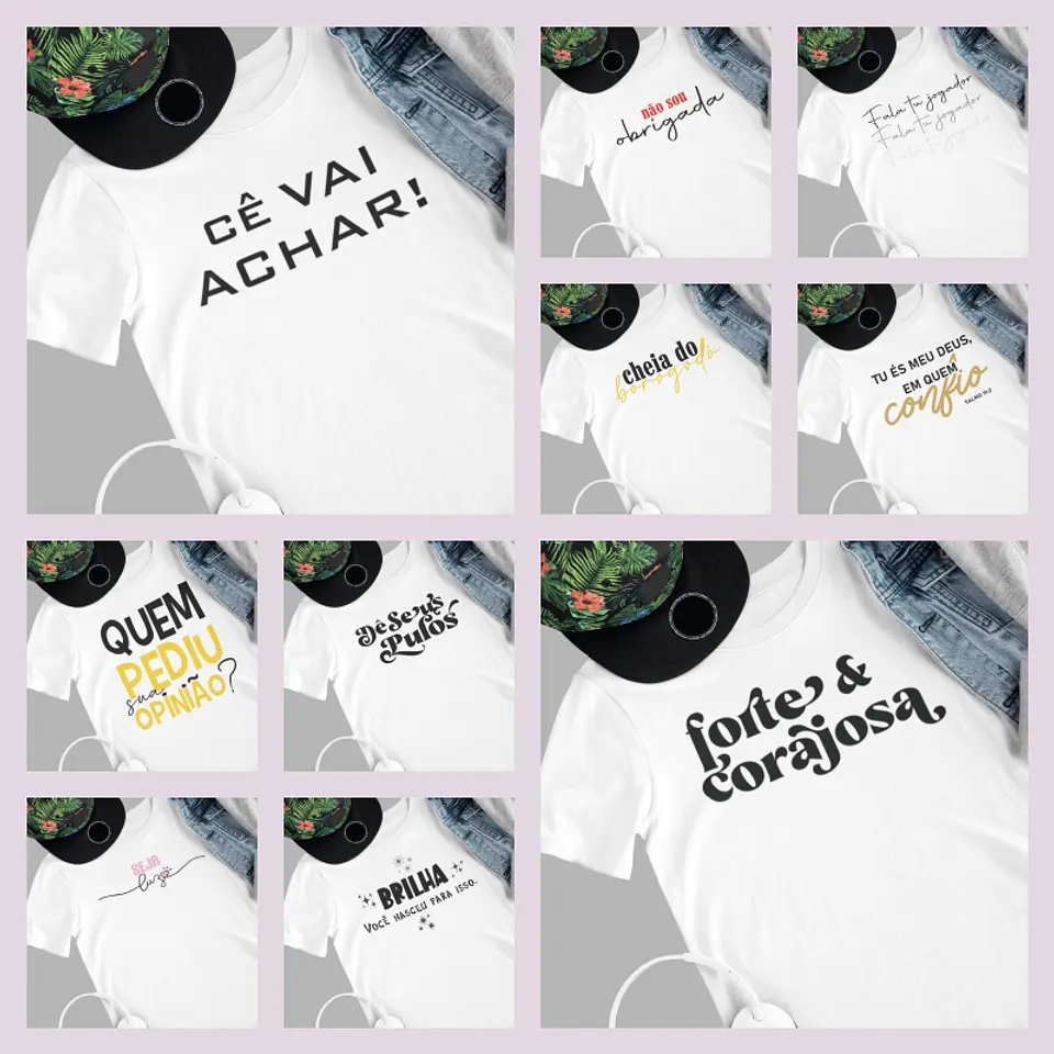 Sublimação - Camisas Pacote Frases Fortes 1