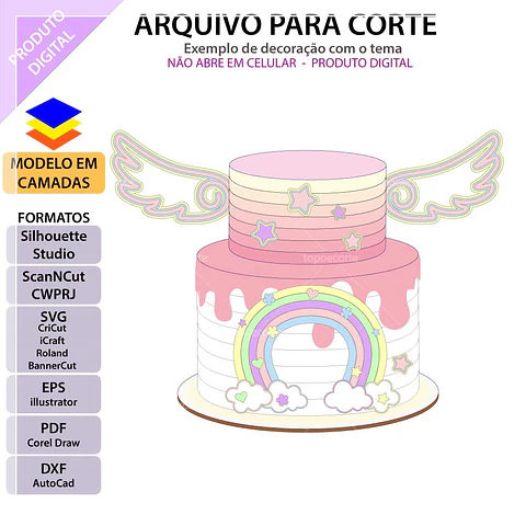 Arquivo de Corte Topo de Bolo Unicórnio 43