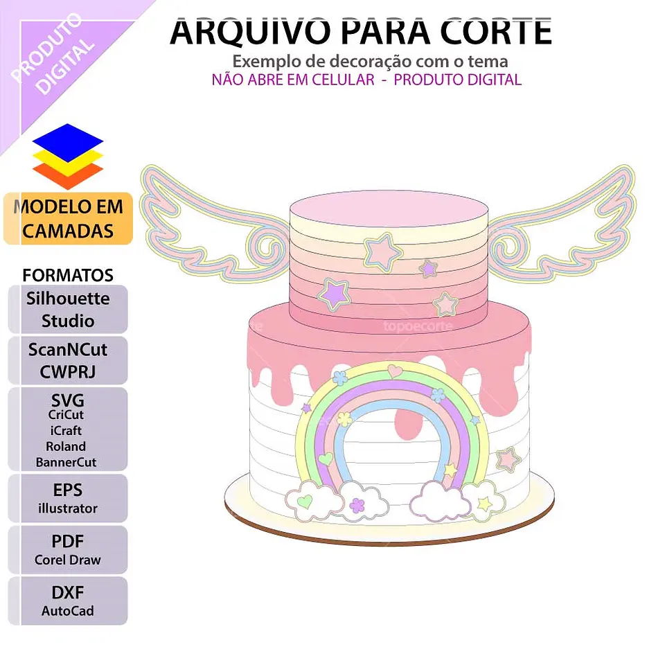 Arquivo de Corte Topo de Bolo Unicórnio 43 1