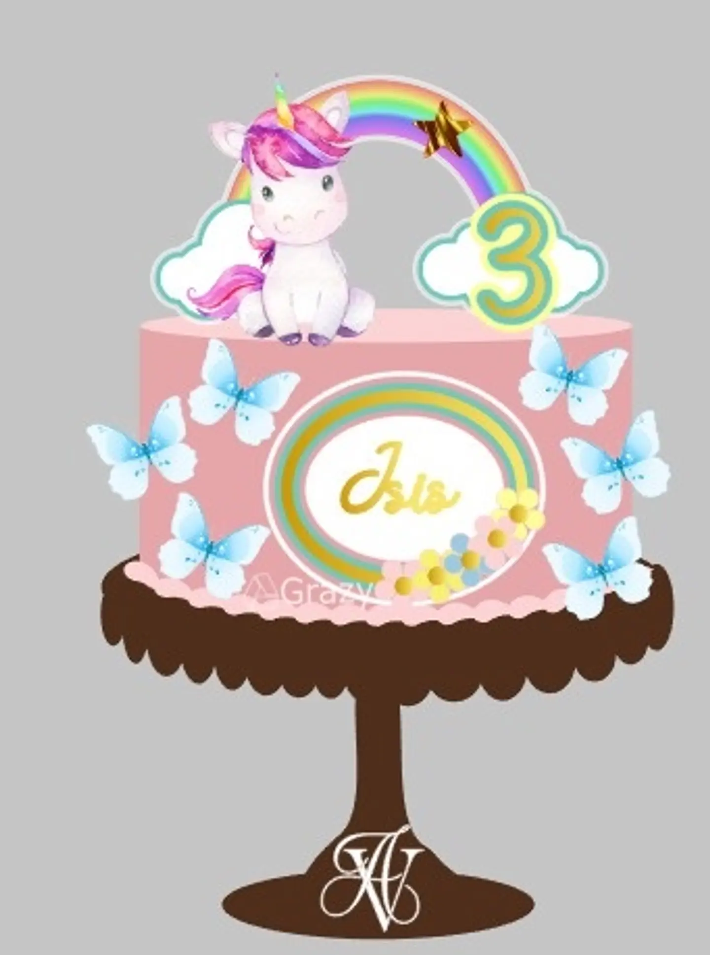 Arquivo de Corte Topo de Bolo Unicórnio 42 1