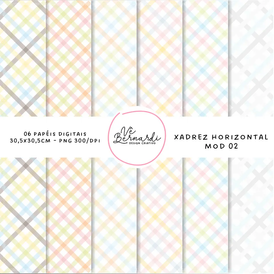 Kit Digital Papéis Xadrez Horizontal Mod 11 1