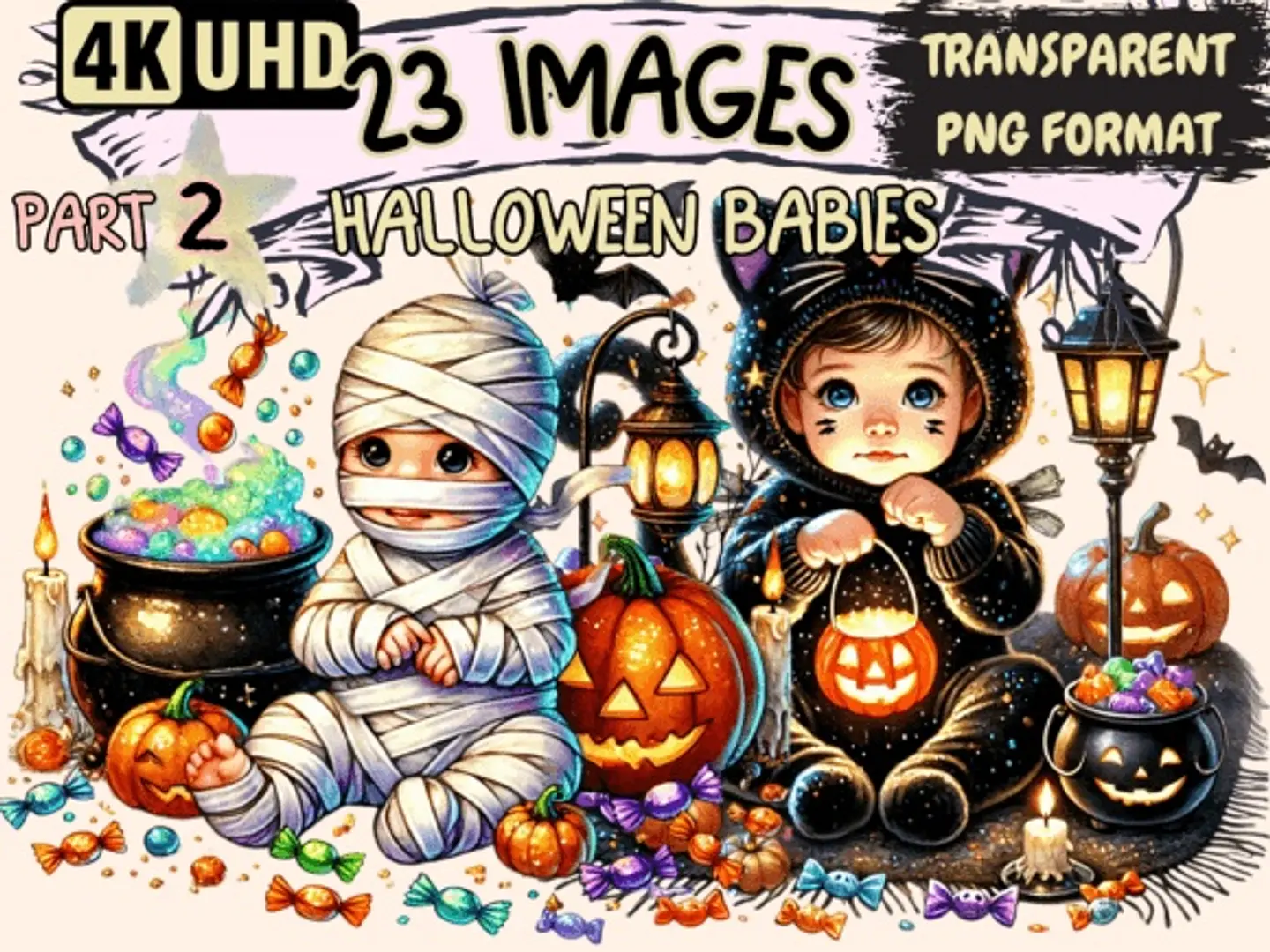 Kit Digital Halloween Babies Clipart P2 11 1