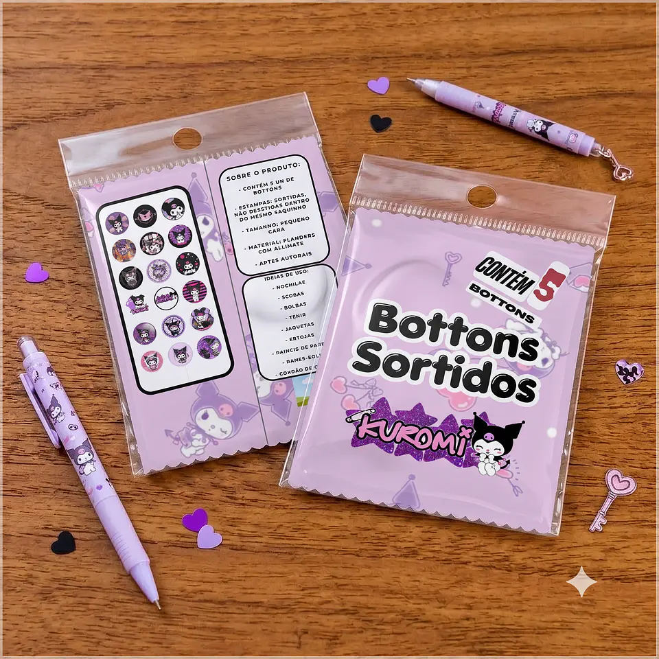 Arquivo de Corte - Bottons Kuromi 1
