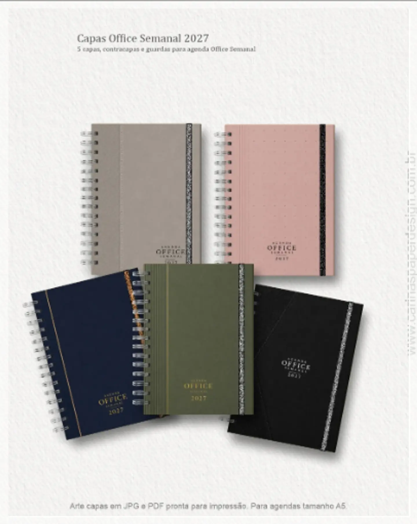 Encadernação - Capas A5 para Agenda Office Semanal 2027 1