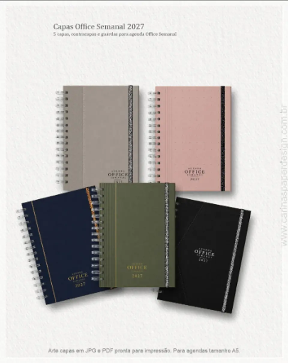 Encadernação - Capas A5 para Agenda Office Semanal 2027 1