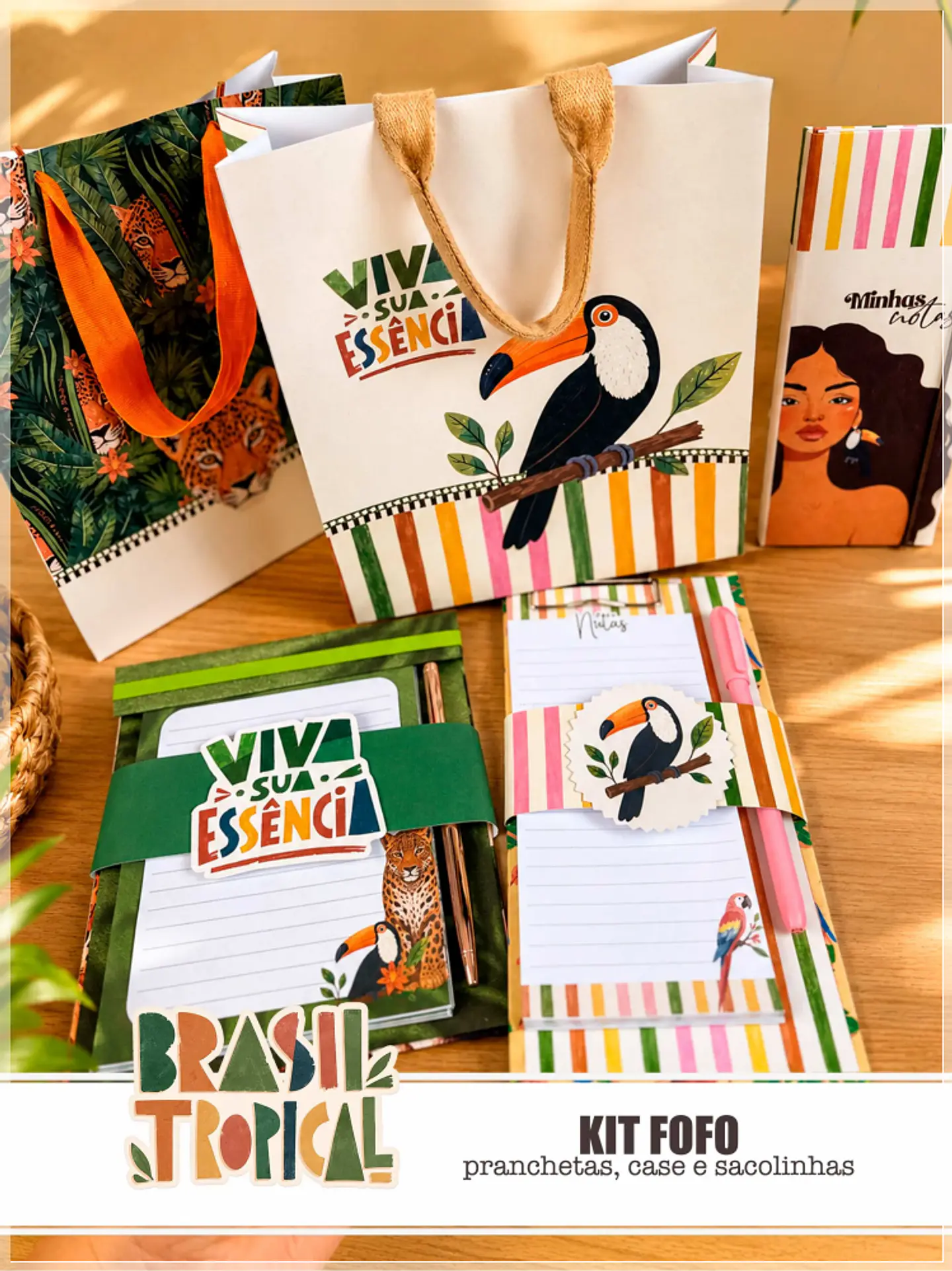 Encadernação - Mimos Brasil Tropical ( Case Blocado , Pranchetas e Sacolas) 1