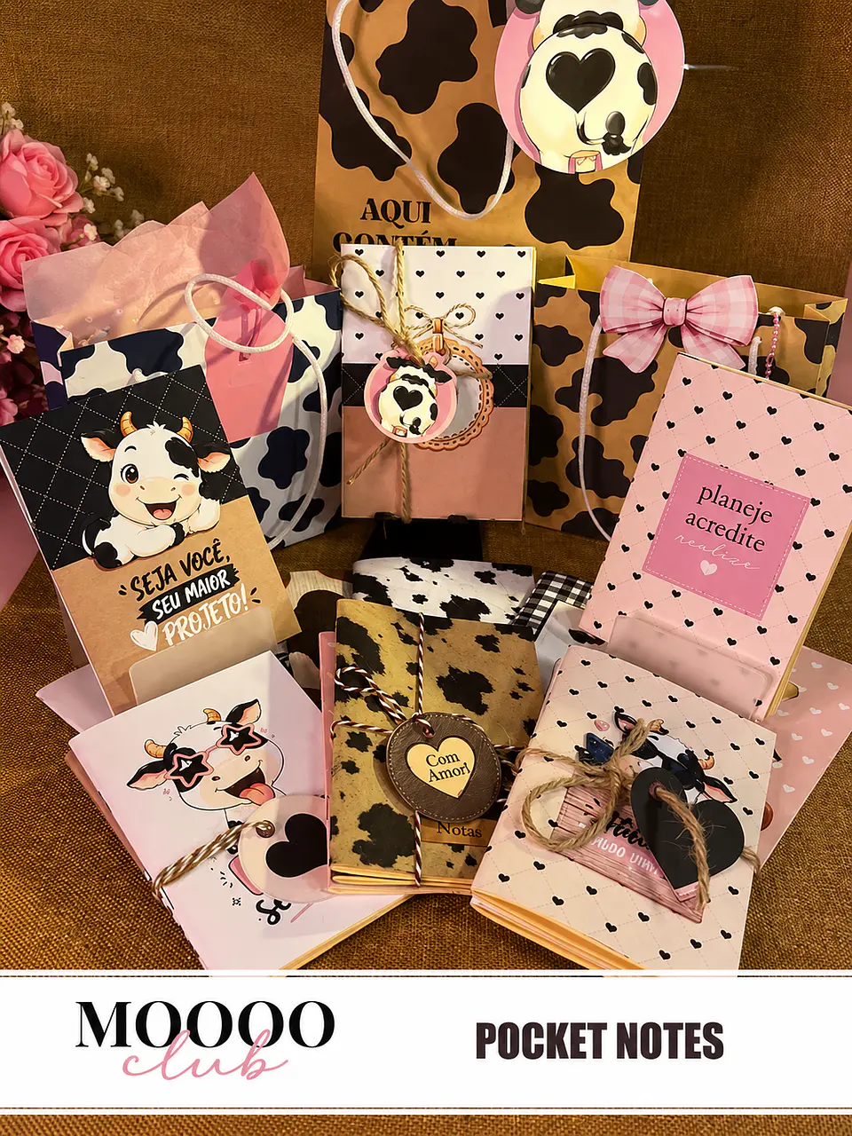 Encadernação - Mooo Club Pocket Notes Capas , Miolo e Sacolinha 1