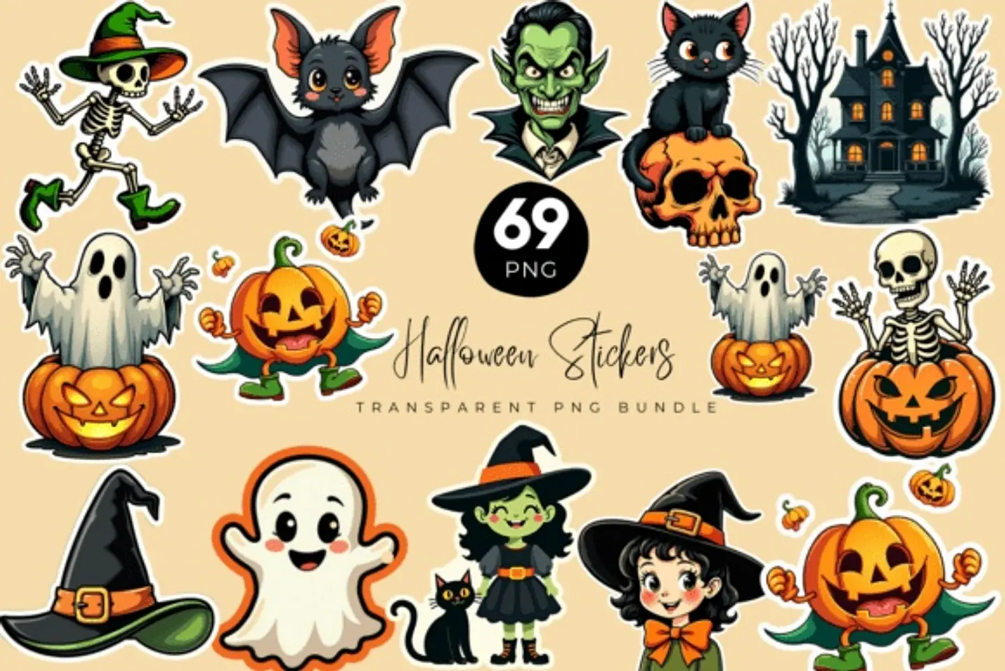 Kit Digital Halloween Stickers 3 1