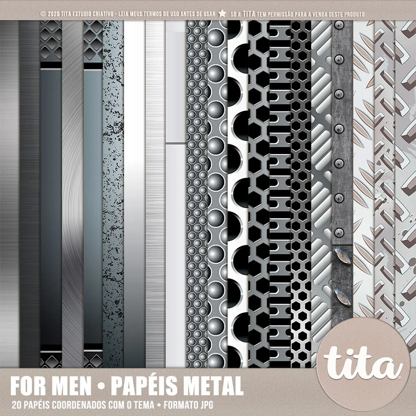 Kit Digital Papéis Metal 239 1