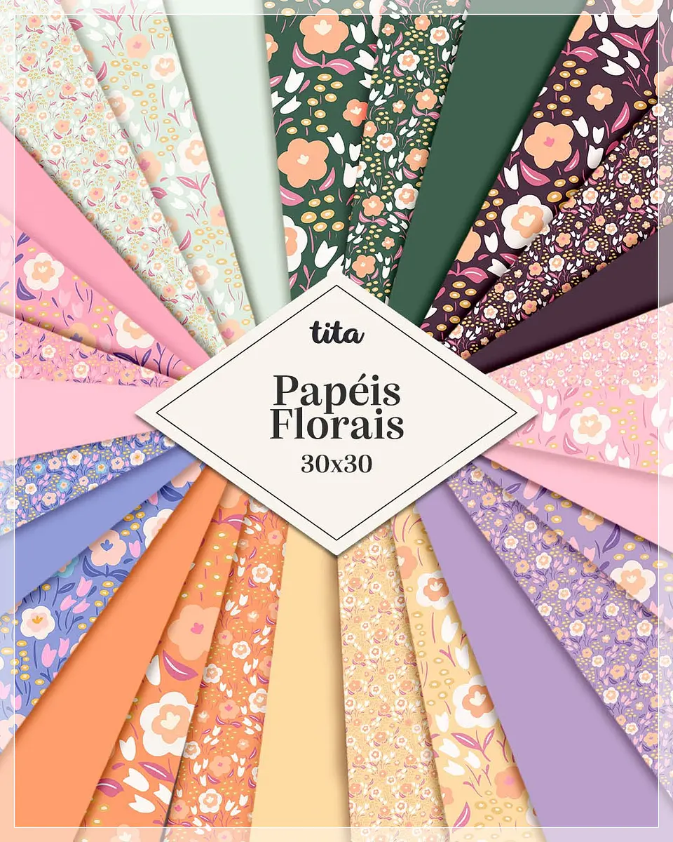 Kit Digital Papéis Florais Rapport 237 1