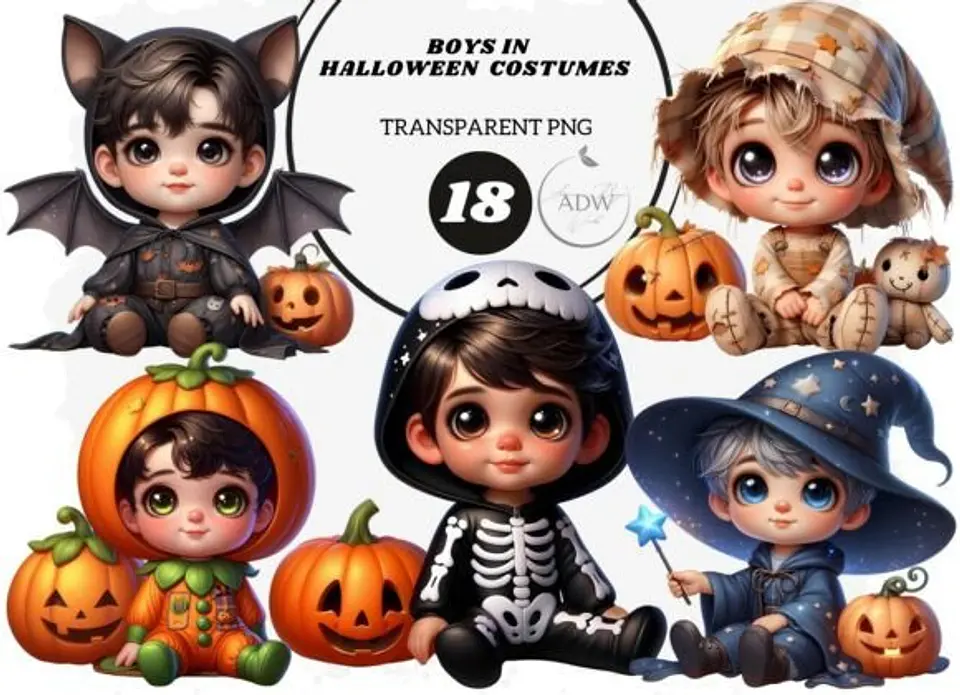 Kit Digital Meninos Fantasias Halloween 3 1