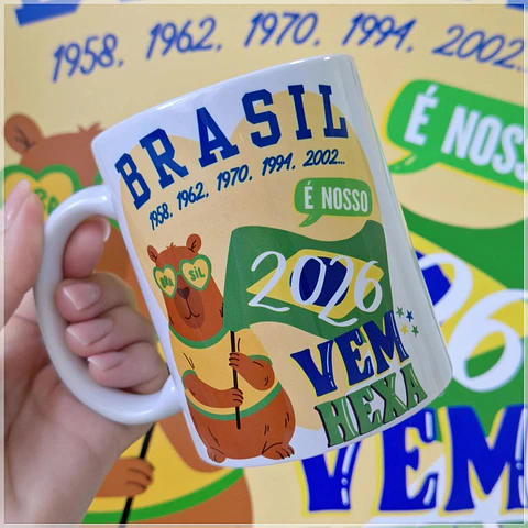 Sublimação Caneca - Copa do Mundo Brasil Capivibes