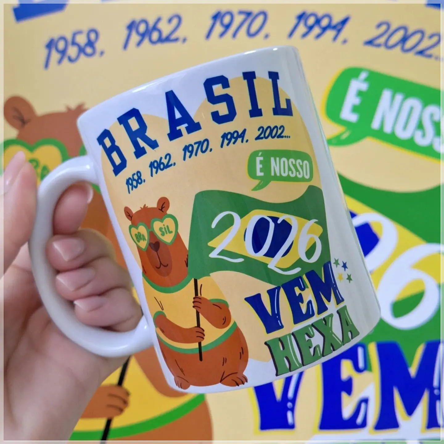 Sublimação Caneca - Copa do Mundo Brasil Capivibes 1