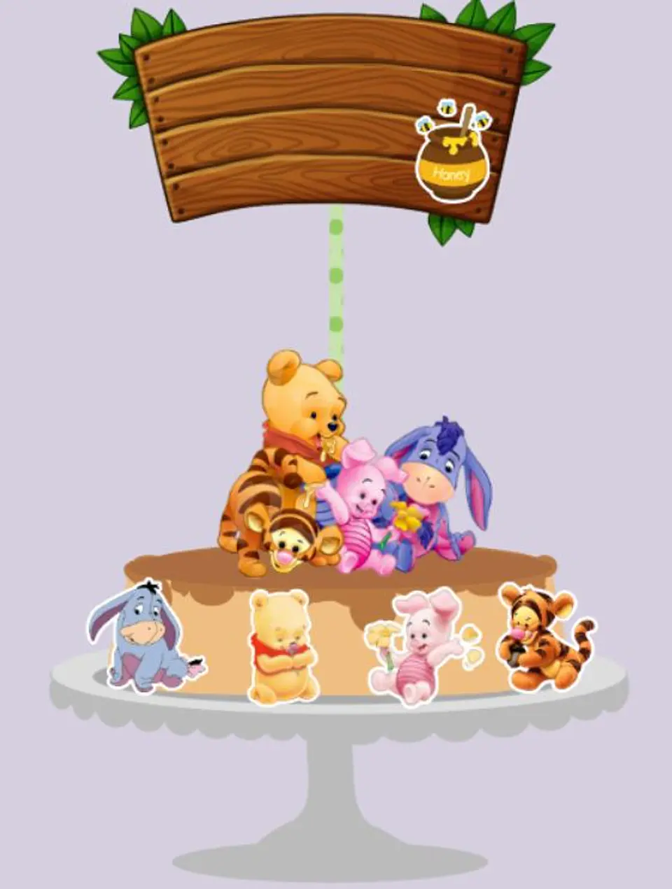 Arquivo de Corte Topo de Bolo Ursinho Pooh 2 1