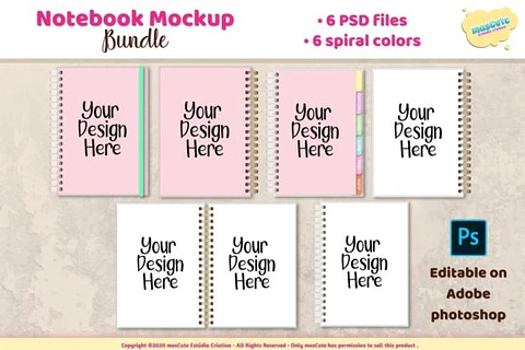 Encadernação - Notebook planner mockup