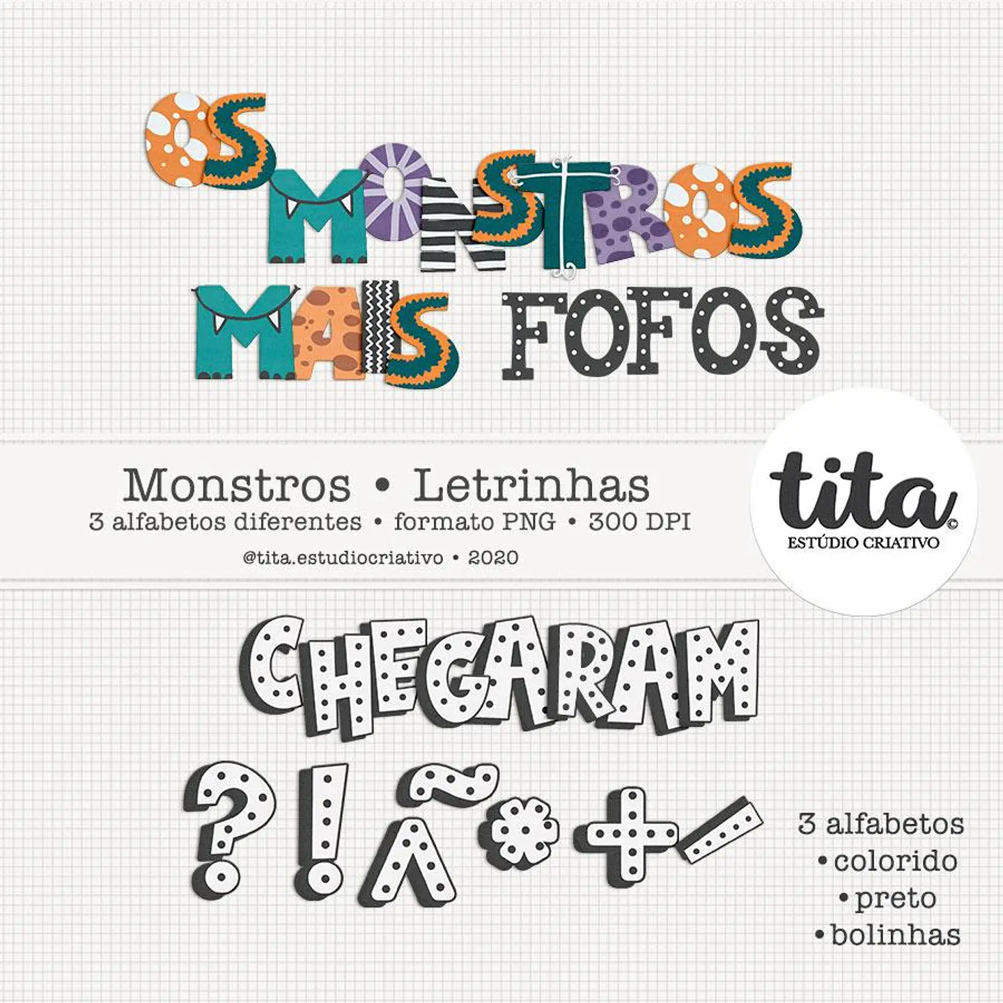 Kit Digital Monstros Alfabeto 185 1