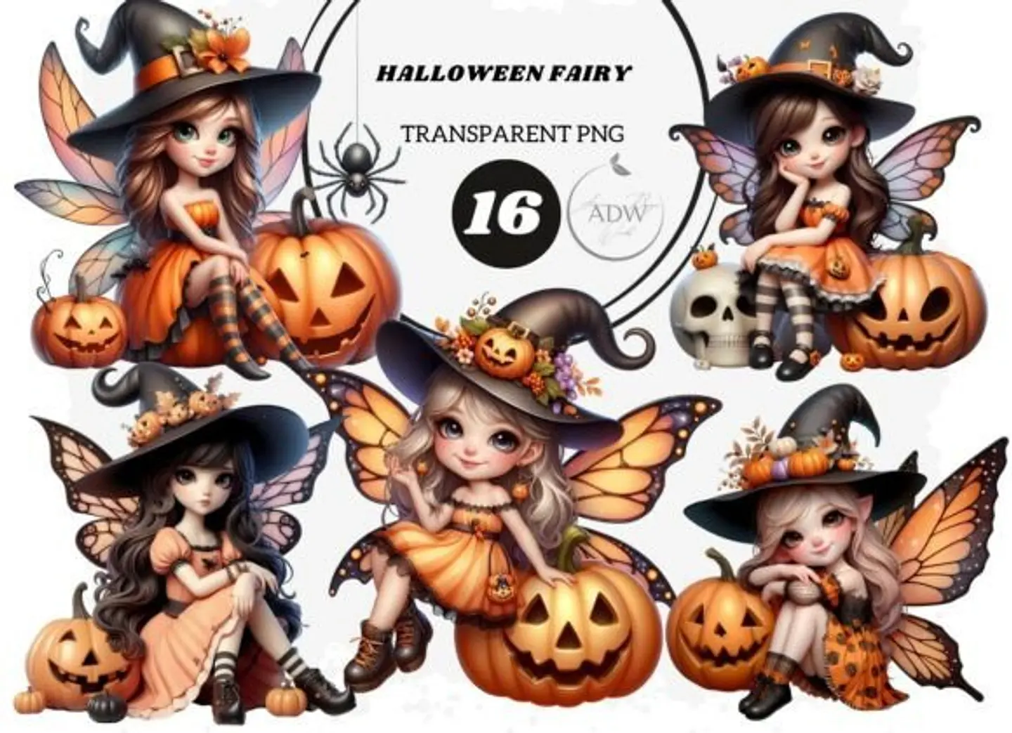 Kit Digital Fadas Halloween 1 1