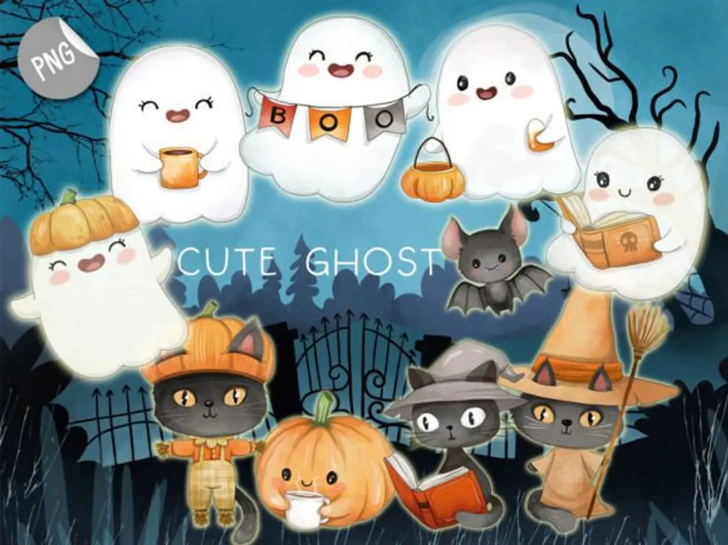 Kit Digital Fantasminha Cute 10 1