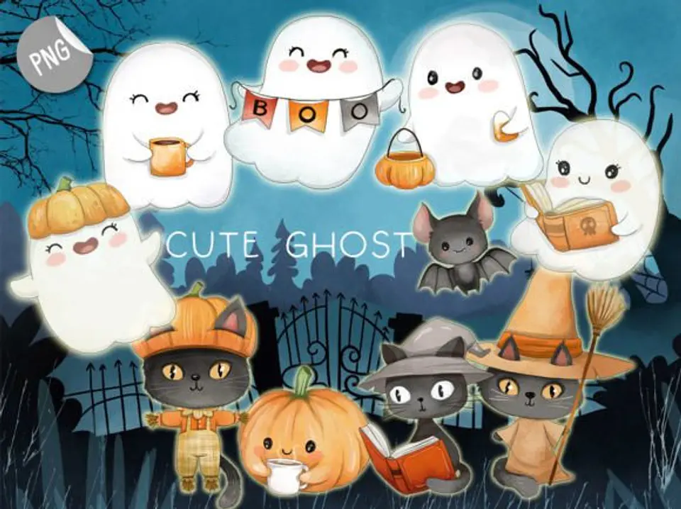 Kit Digital Fantasminha Cute 10 1
