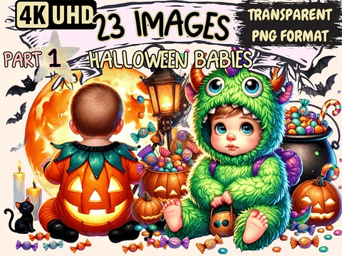 Kit Digital Halloween Babies Clipart P1 10