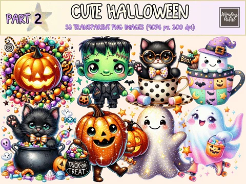 Kit Digital Cute Halloween Clipart P2 2