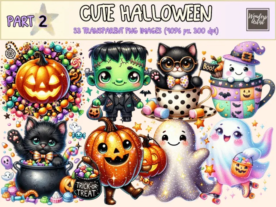 Kit Digital Cute Halloween Clipart P2 2 1