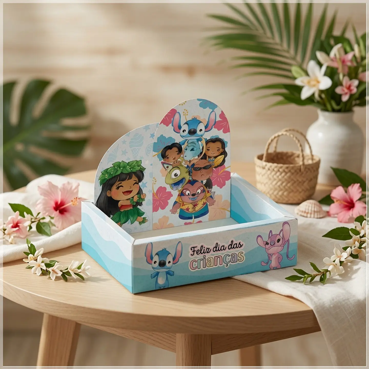 Arquivo de Corte - Caixa Cenario Lilo & Stitch 1