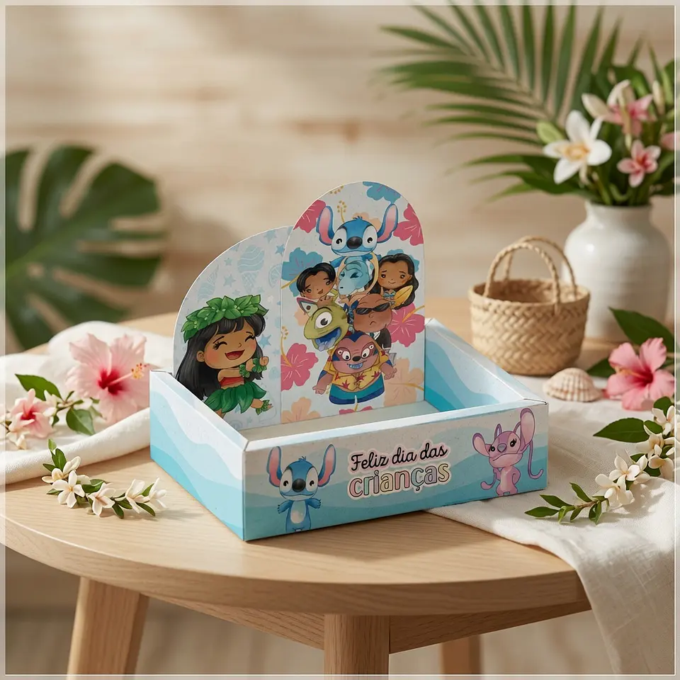 Arquivo de Corte - Caixa Cenario Lilo & Stitch 1
