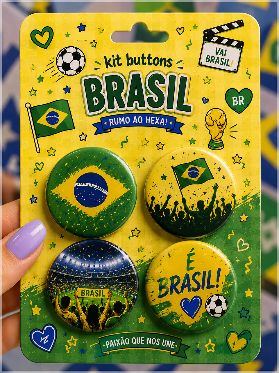 Arquivo de Corte Buttons Brasil Copa do Mundo 1