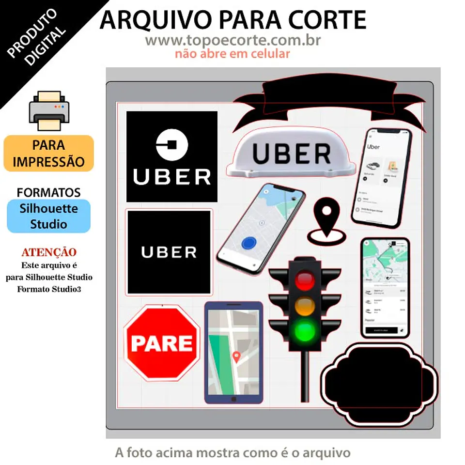 Arquivo de Corte Topo de Bolo Uber 1 1