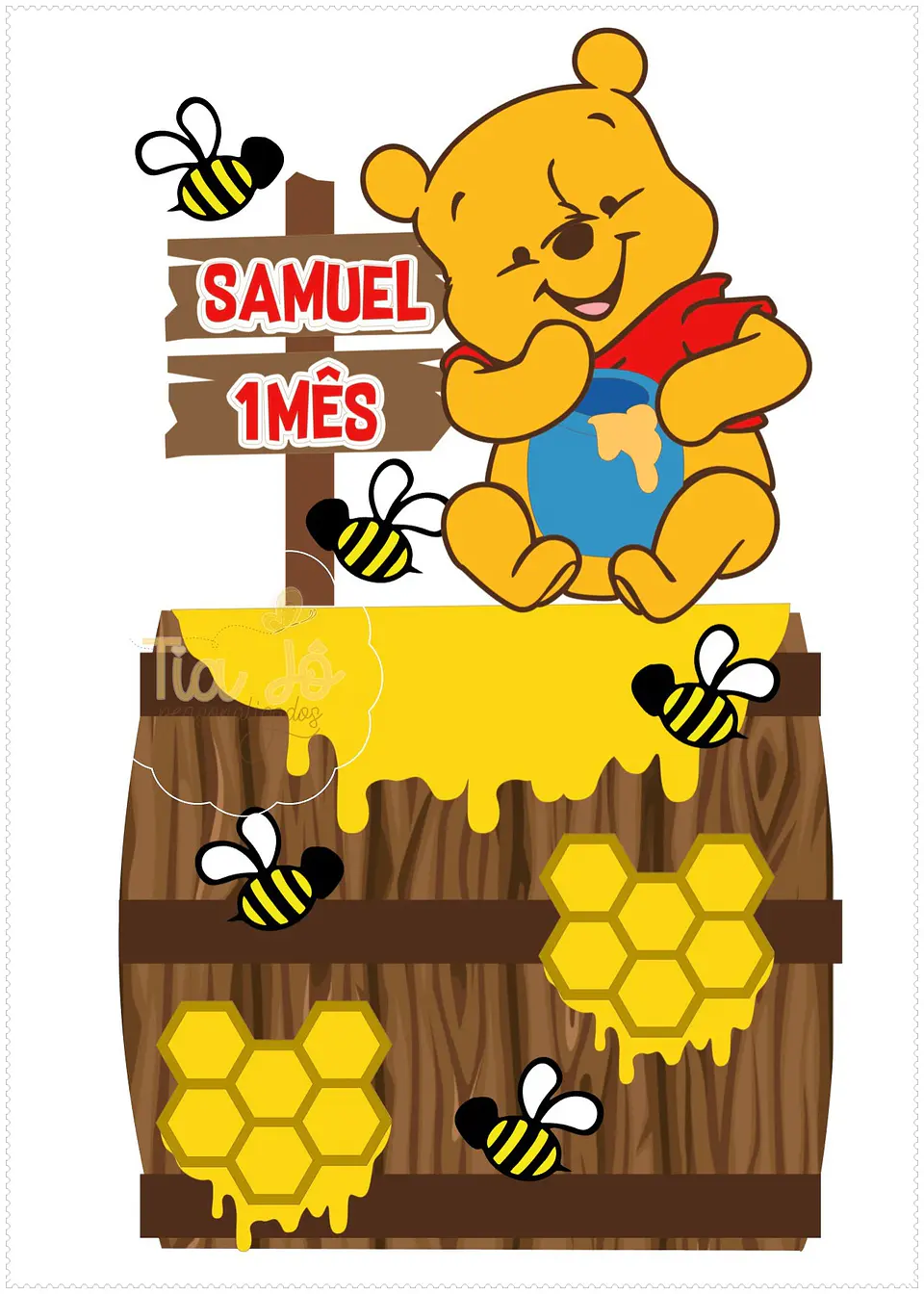 Arquivo de Corte Topo de Bolo Ursinho Pooh 16 1
