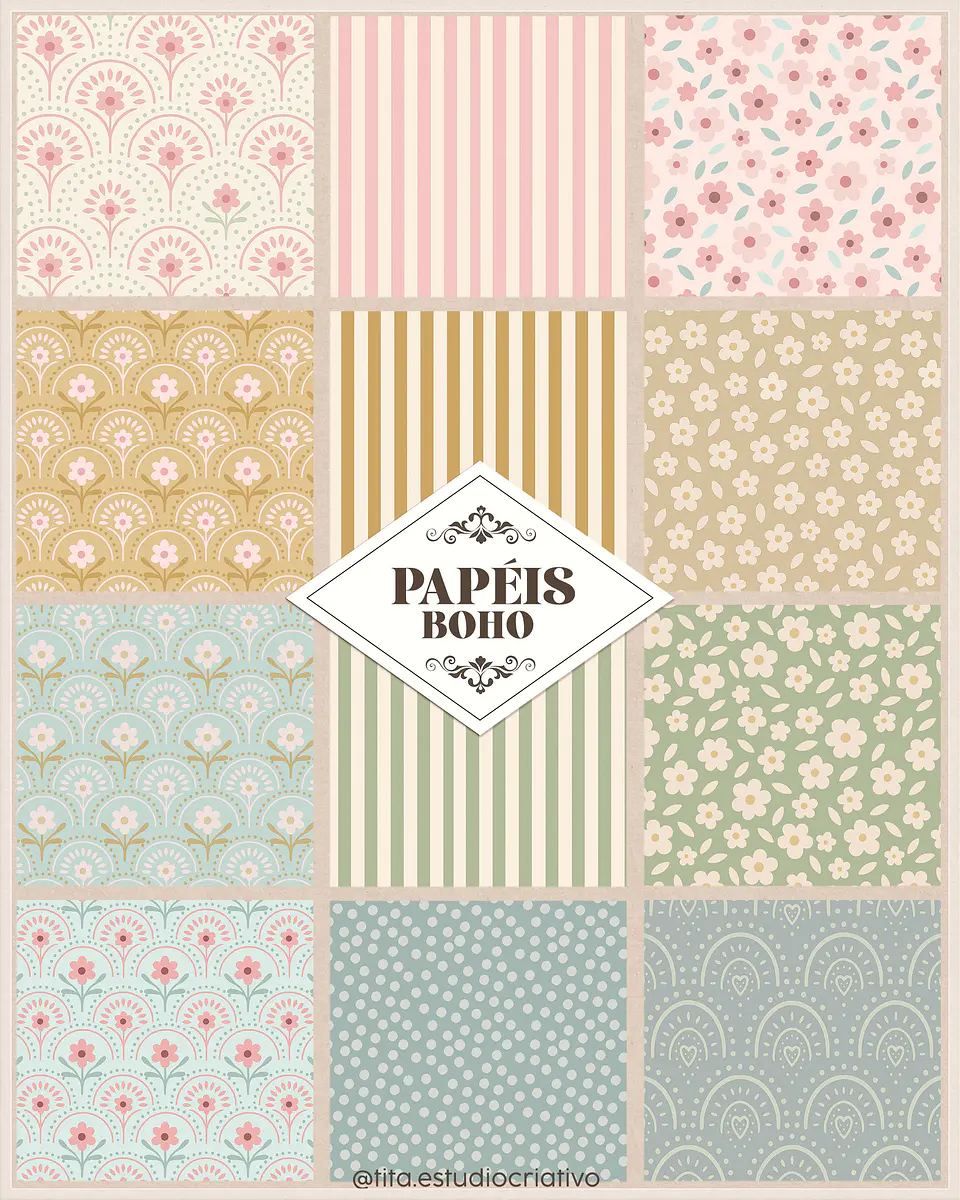 Kit Digital Papeis Boho 219 1