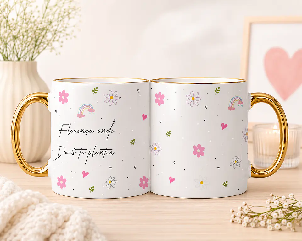 Sublimação - Caneca Floreça onde Deus te Plantar 1