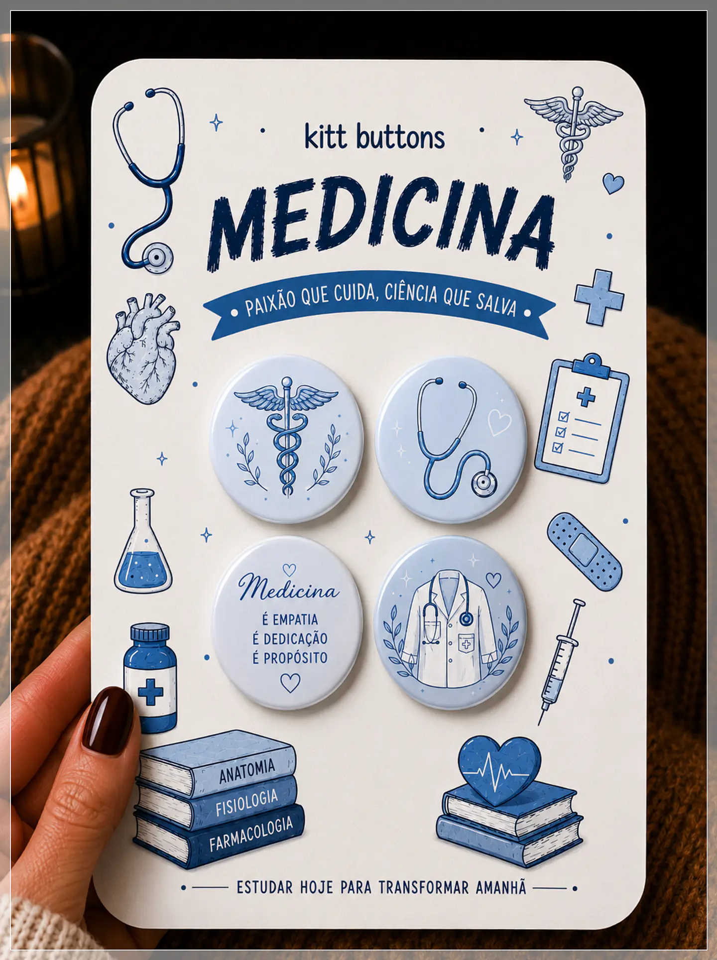 Arquivo de Corte Buttons Medicina Azul 1