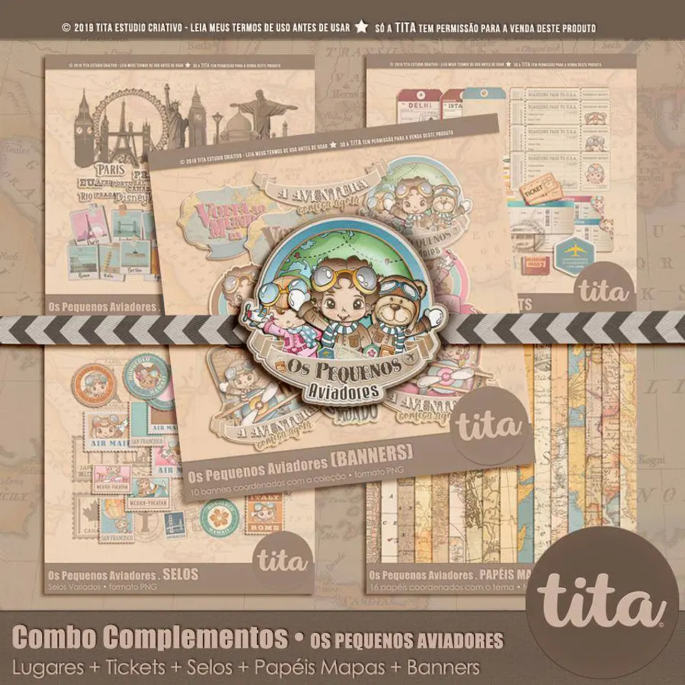 Kit Digital Os Pequenos Aviadores Combo Completos 210 1