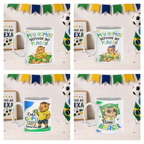 Sublimação Caneca - Capivara Copa do Mundo