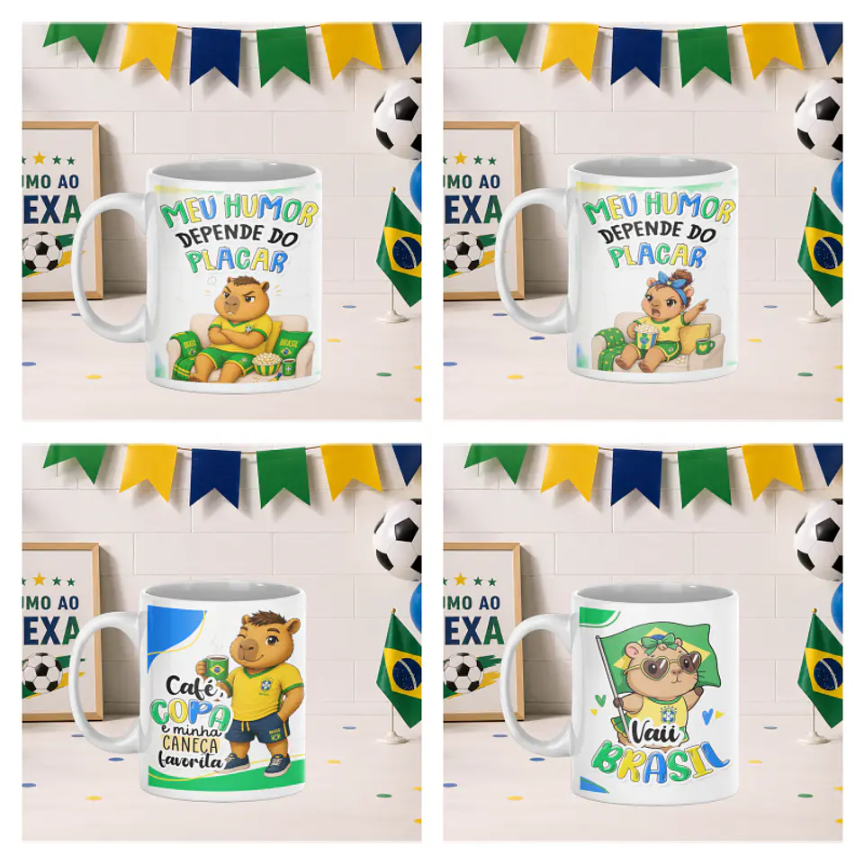 Sublimação Caneca - Capivara Copa do Mundo 1