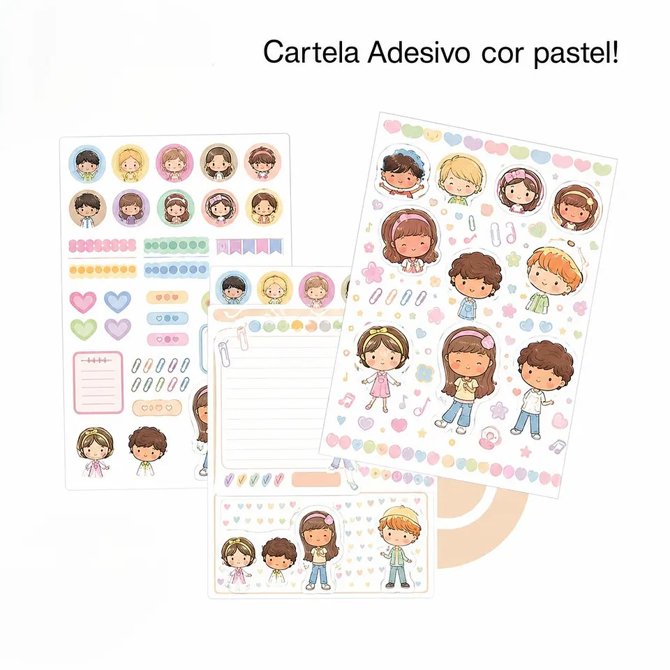 Encadernação - Adesivos Variação Pastel 1