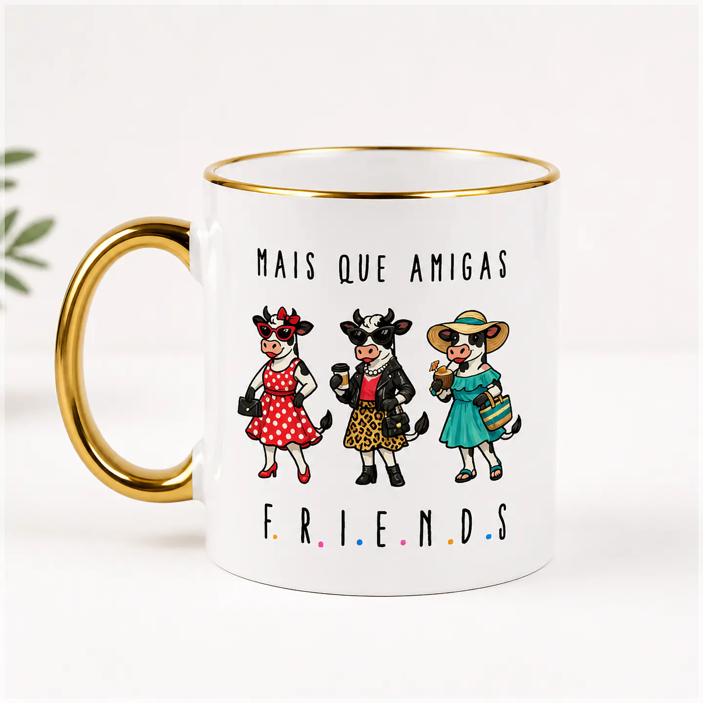 Sublimação - Caneca Mais que Amigas Vacas 1