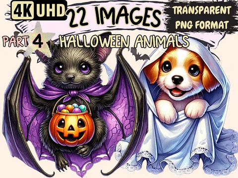 Kit Digital Halloween Animals Clipart P4 9