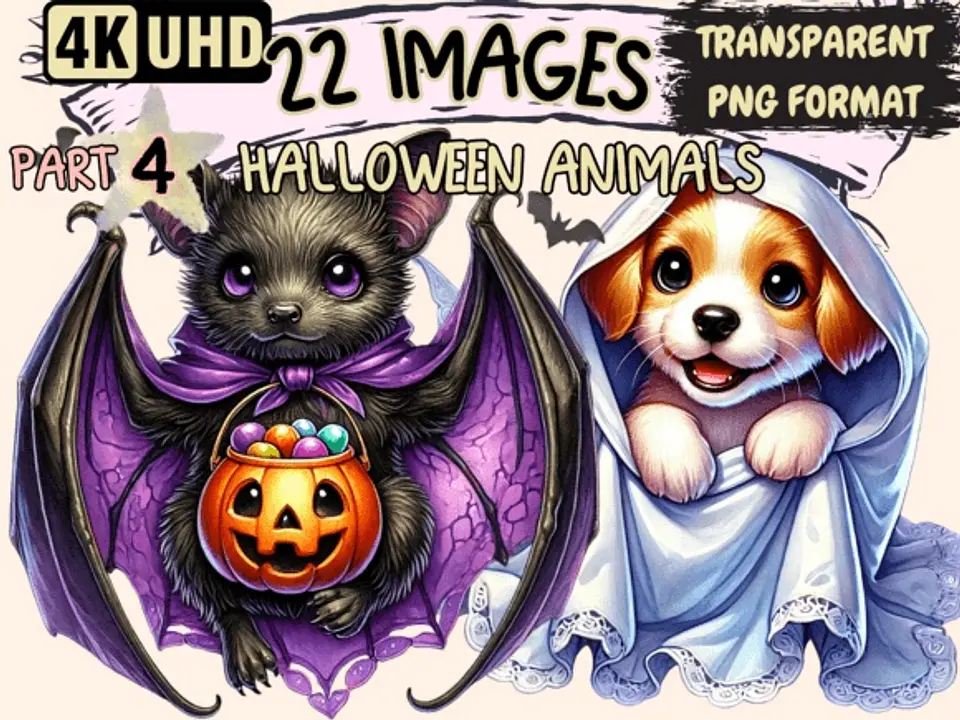 Kit Digital Halloween Animals Clipart P4 9 1