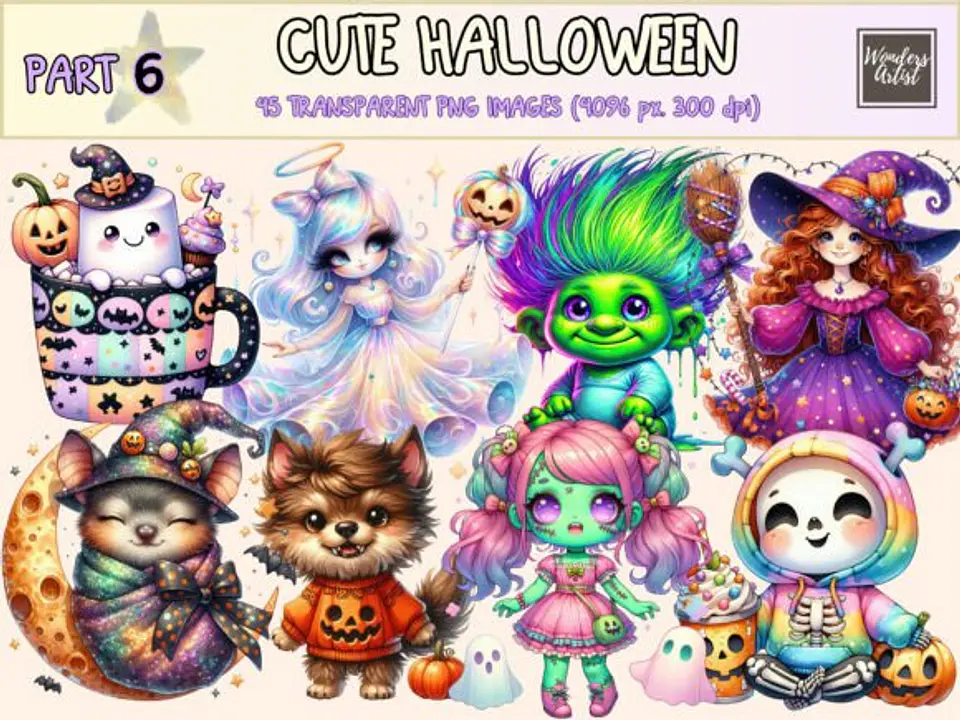 Kit Digital Cute Halloween Clipart P6 4 1