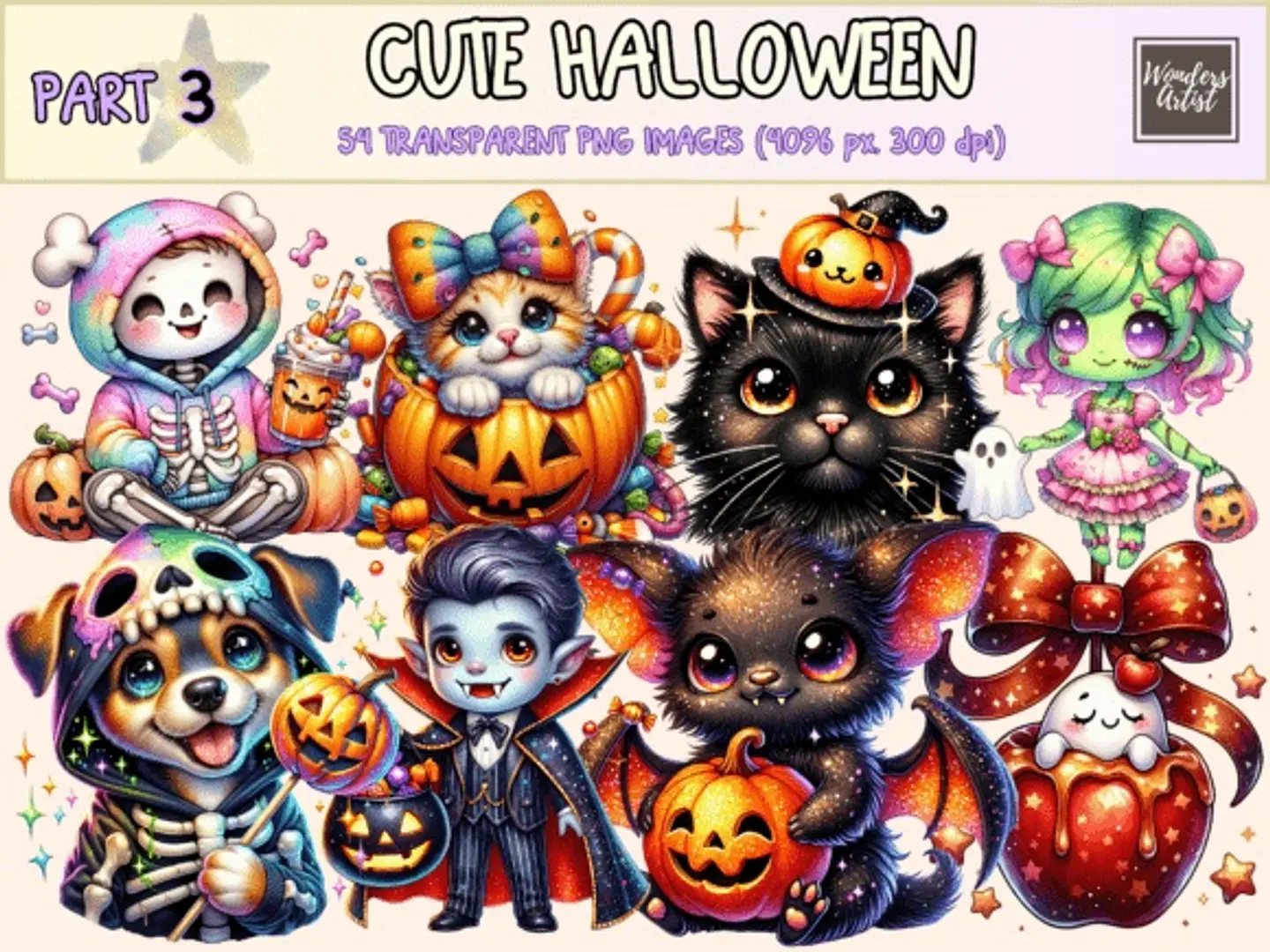 Kit Digital Cute Halloween Clipart P3 3 1
