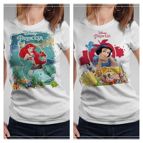 Sublimação - Camisetas Princesas Disney