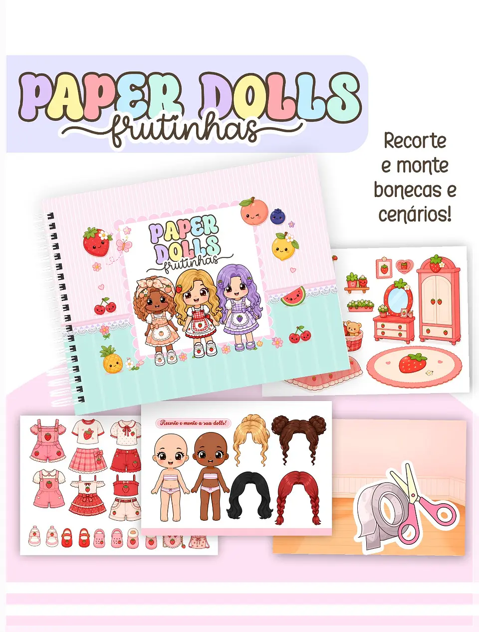 Encadernação - Paper Dolls Frutinhas 1