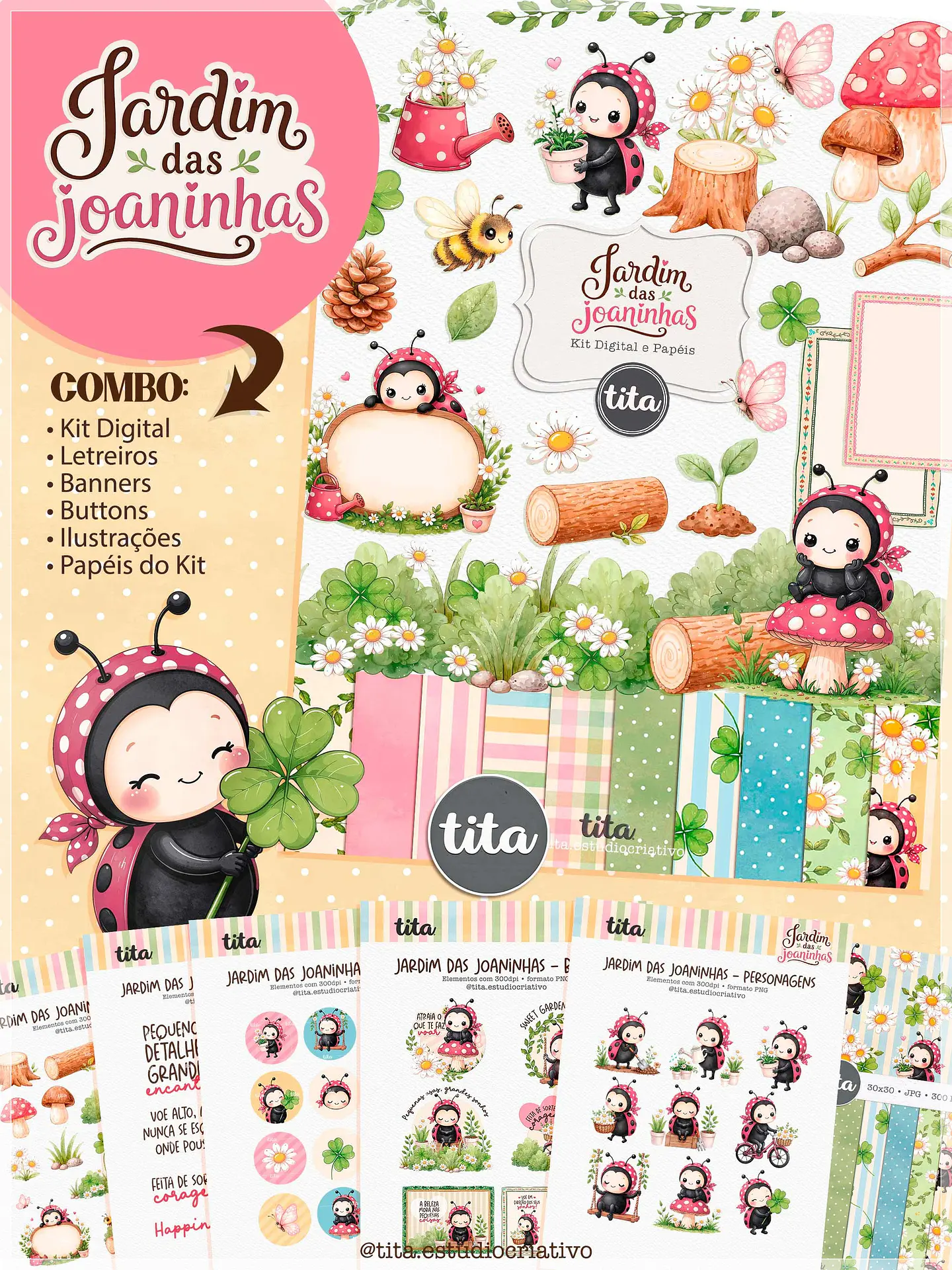 Kit Digital Joaninhas Combo Ilus 161 1