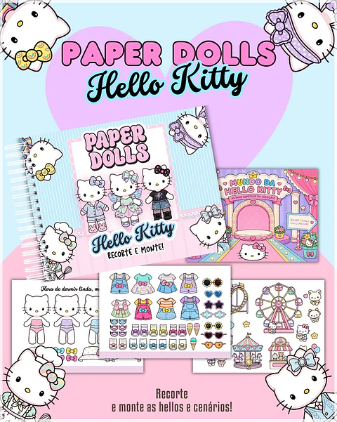 Encadernação - Paper Dolls Hello Kitty