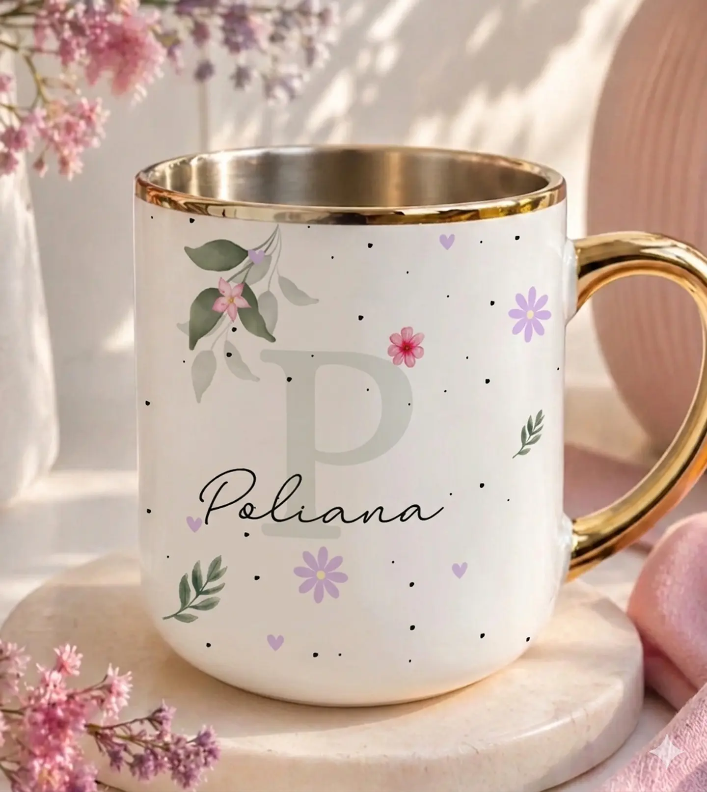 Sublimação Caneca - Alfabeto Floral 3 1